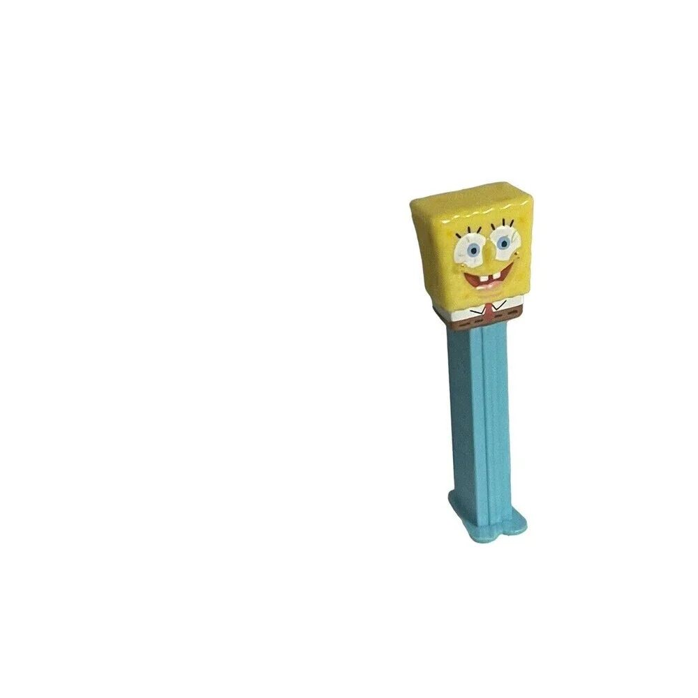 Pez Dispenser 2004 Viacom Sponge Bob Square Pants Blue Body Footed 4 7/8 Hungary